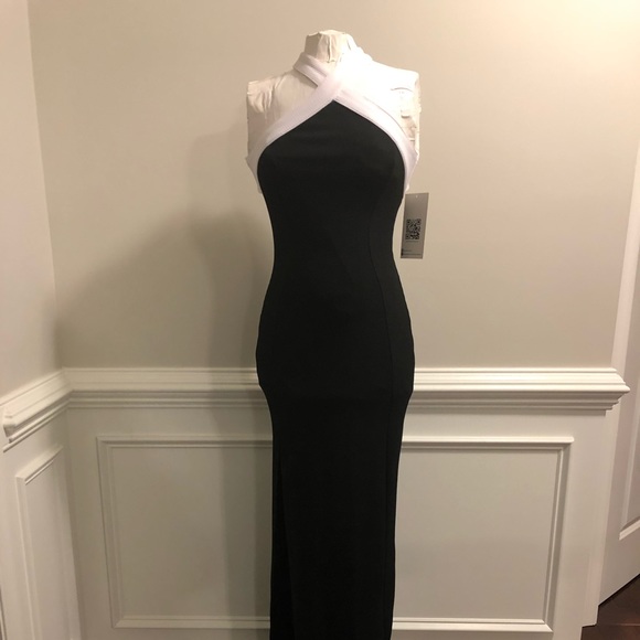 Emerald Sundae Dresses & Skirts - Full length black gown with white trim.